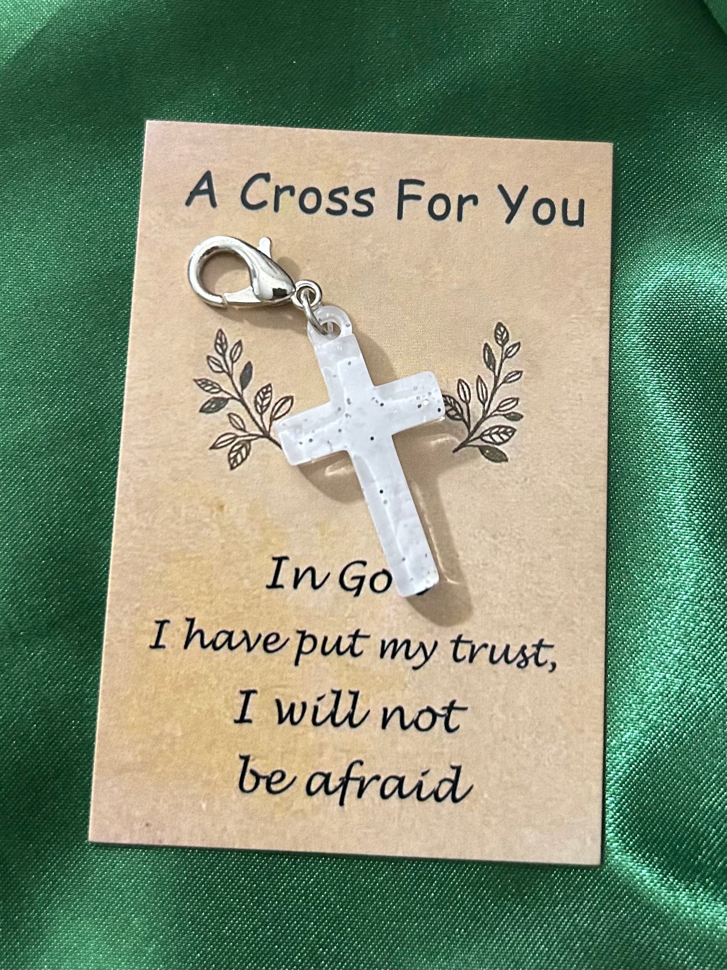 Glitter Cross Keychain Charm