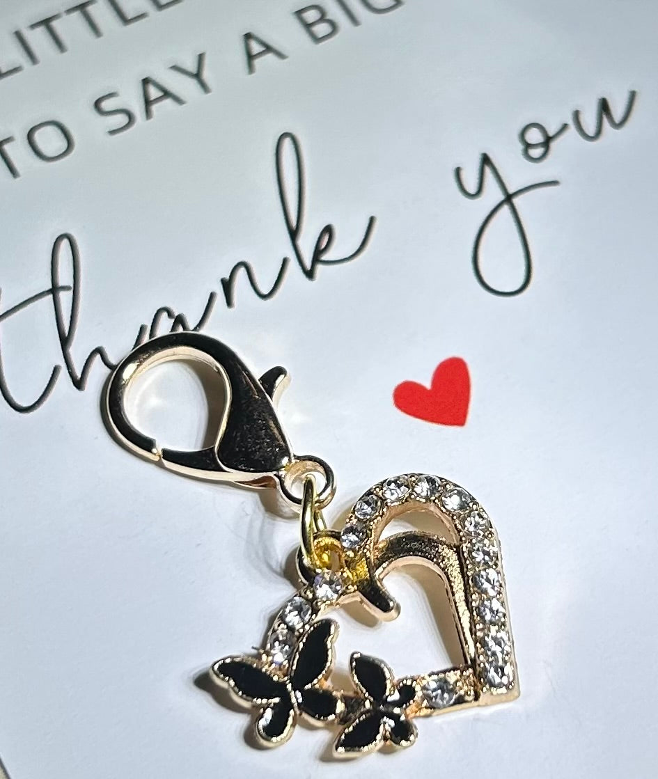 Butterfly Heart Charm