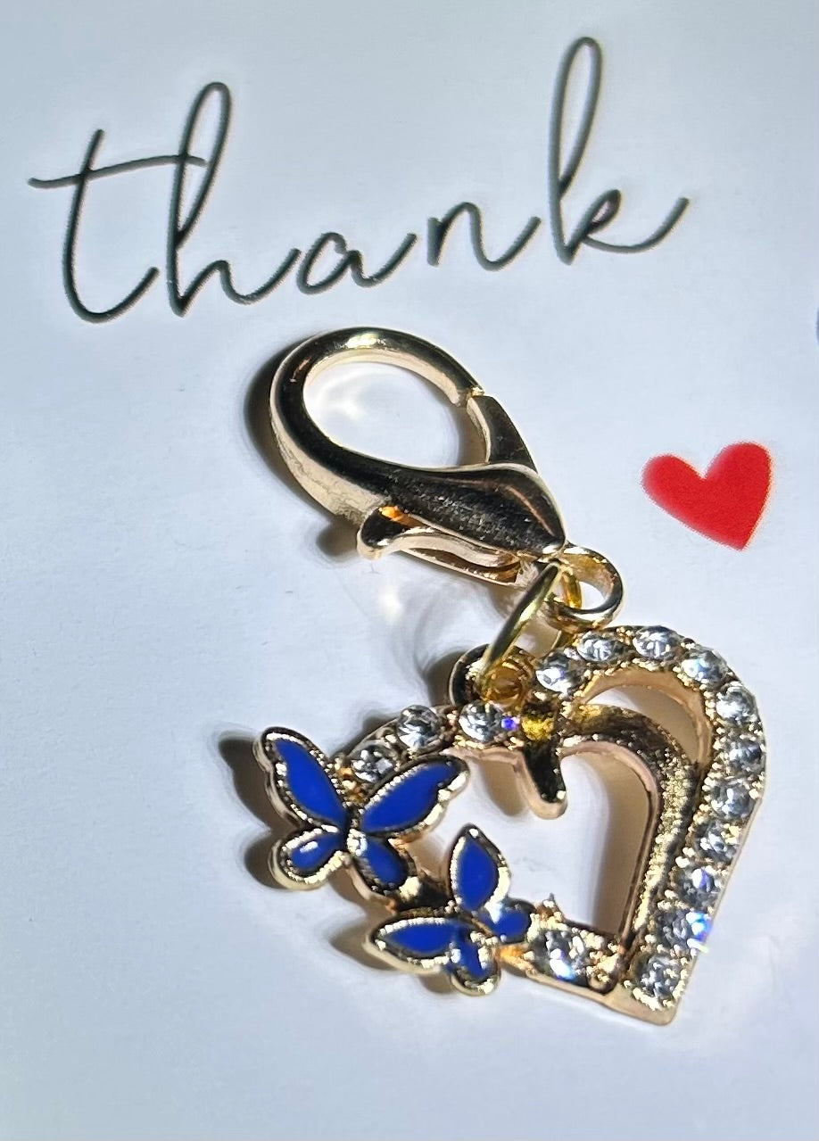 Butterfly Heart Charm