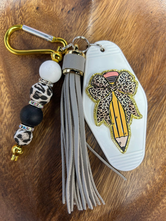 Pencil.Bow.Beads.Tassel
