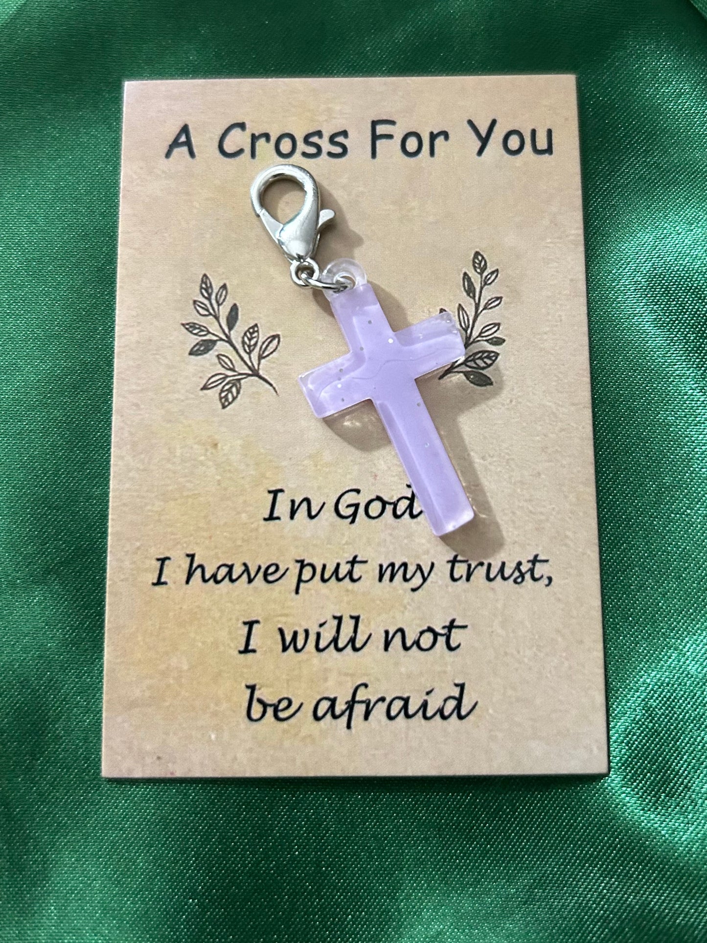 Glitter Cross Keychain Charm