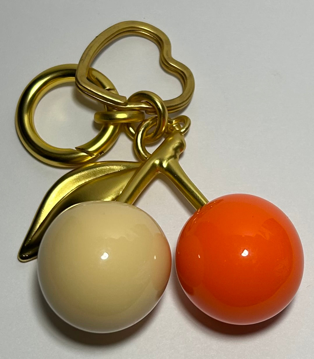 Orange & Cream/ Heart Keychain