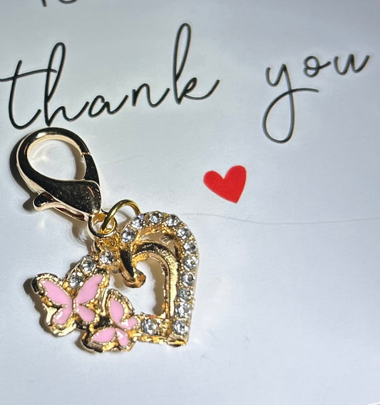 Butterfly Heart Charm