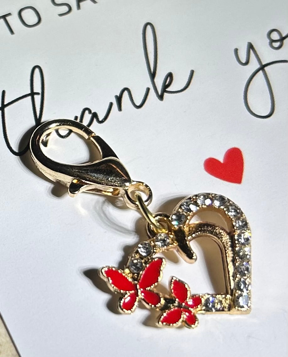 Butterfly Heart Charm