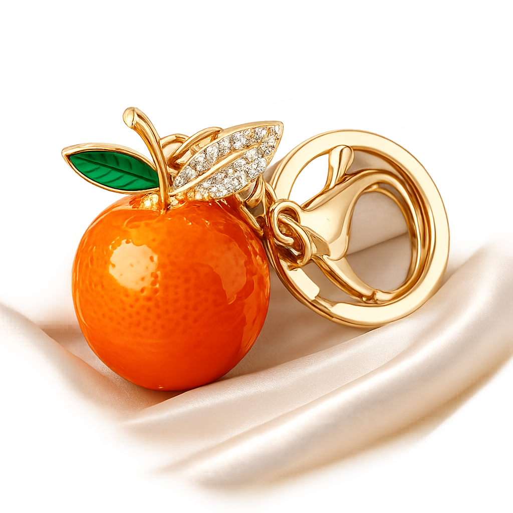 Orange Bag Charm Keychain