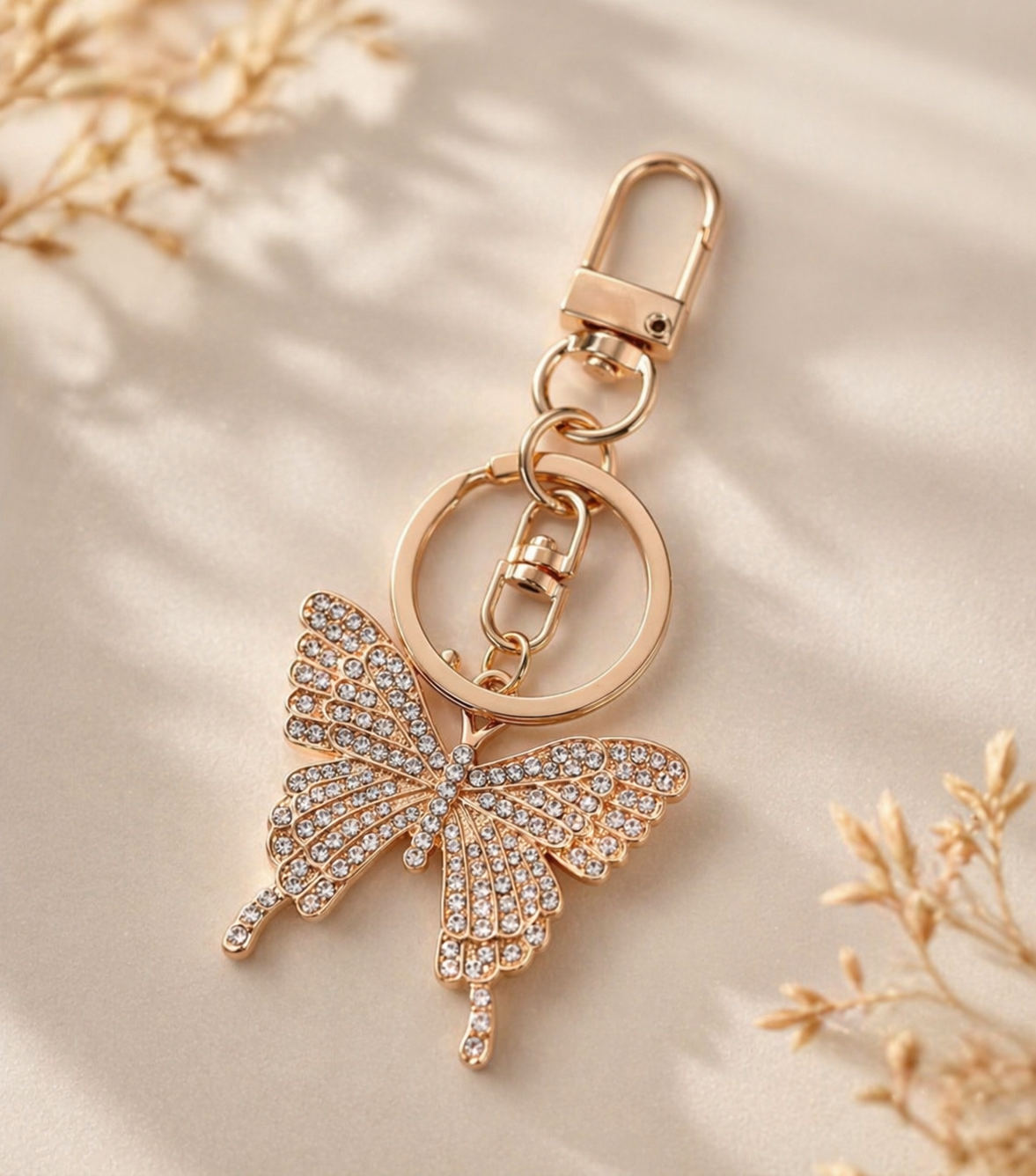Golden Butterfly Keychain