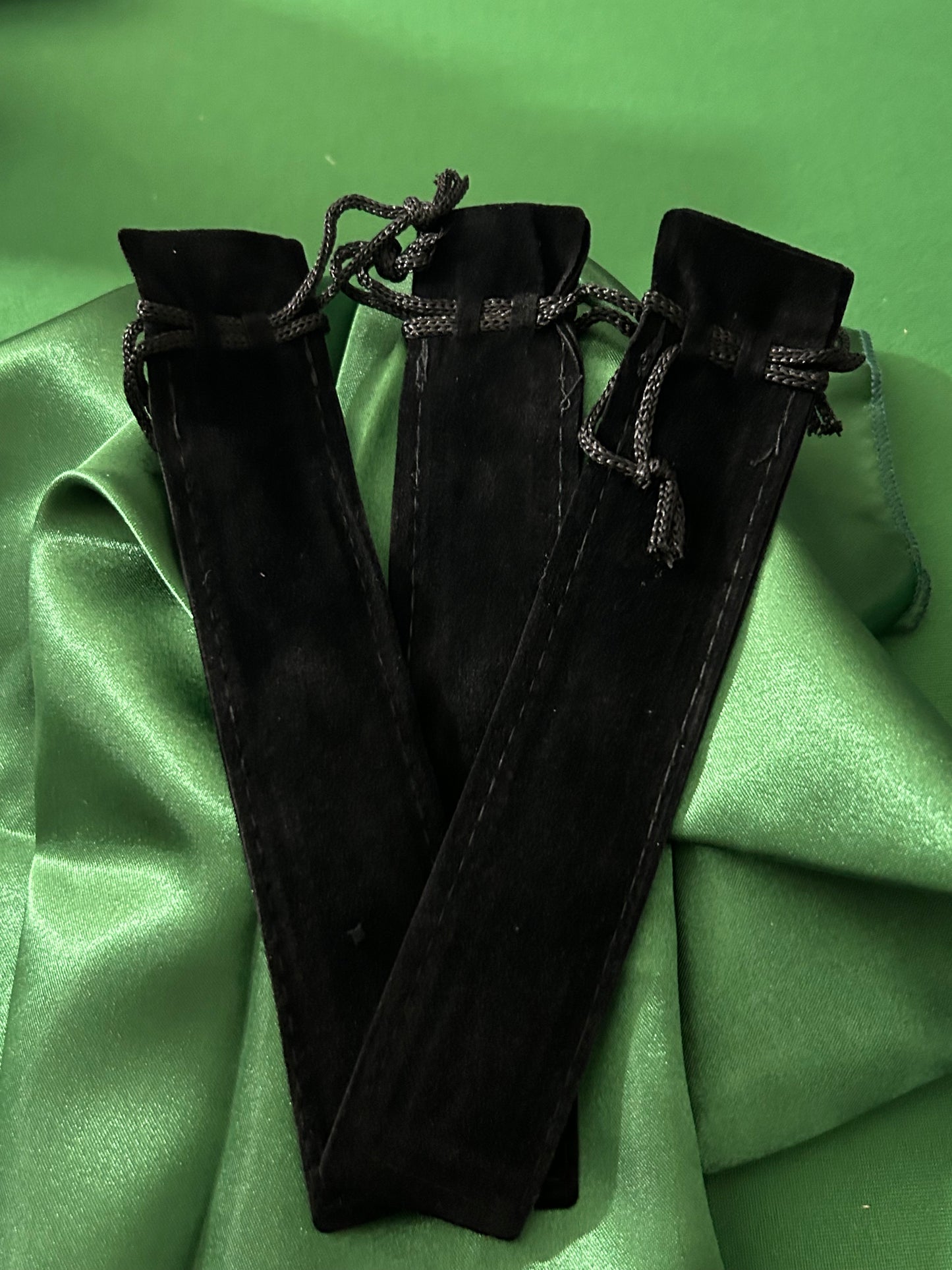 Black velvet drawstring pouch